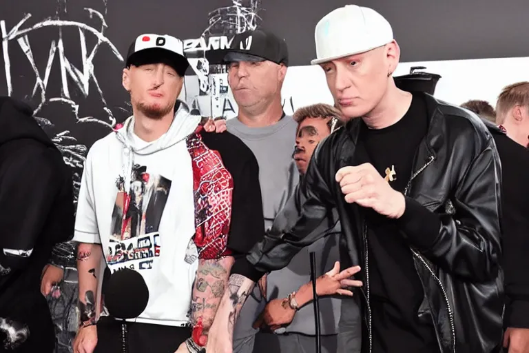 Image similar to eminem and grandmother rap battle