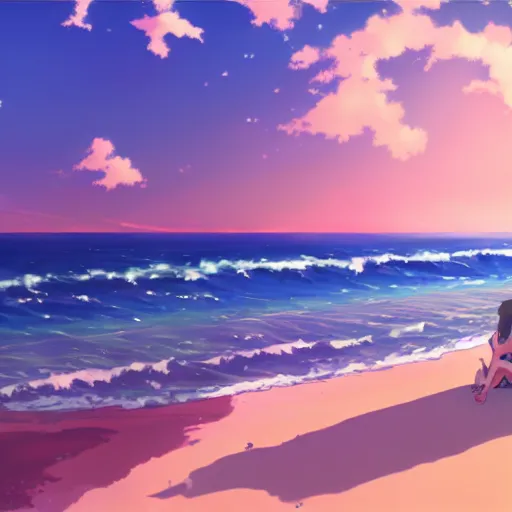 beautiful anime beach cove by makoto shinkai | Stable Diffusion | OpenArt