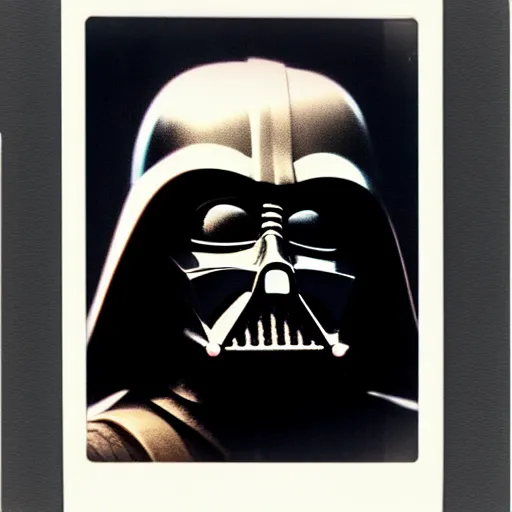 Image similar to a polaroid of darth vader