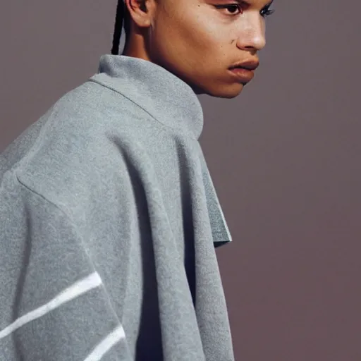 Image similar to realistic editorial photoshooting for a new nike lookbook color film photography of a beautiful woman model, photo in style of tyler mitchell, ssense