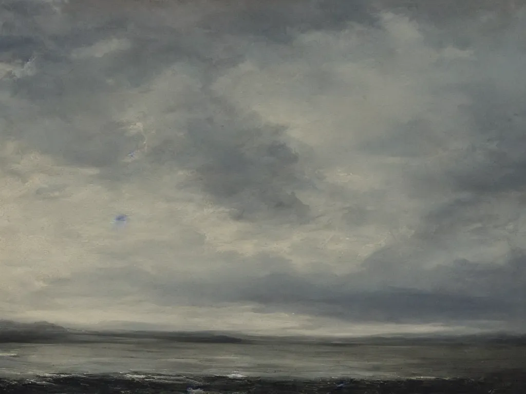 Prompt: morning landscape, painting by peter balke, oil on canvas