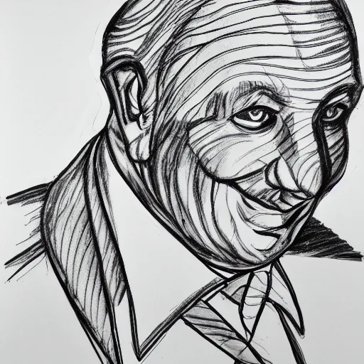 Prompt: continuous single line contour - drawing of captain - kangaroo, pen on white paper