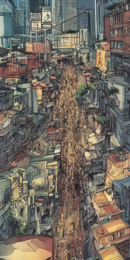 Prompt: singapore city streets, rapture, graphic novel