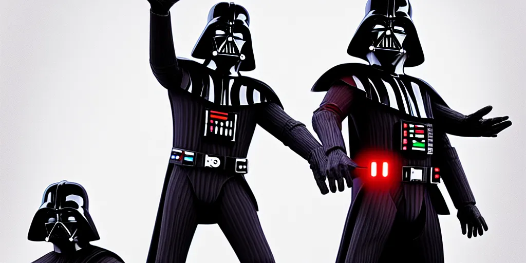 Image similar to Darth Vader doing the electric slide, cgsociety, artstation, cinematic