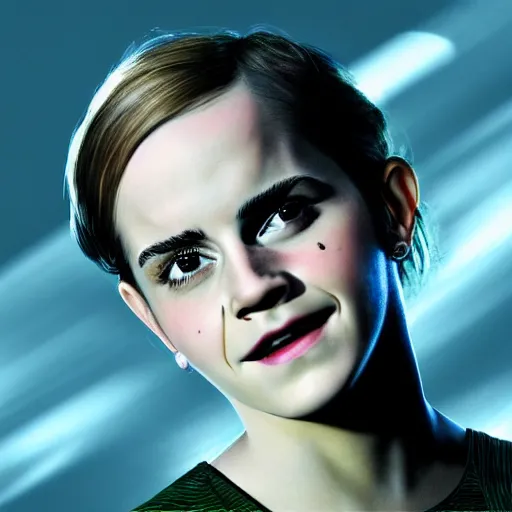 Image similar to emma watson as mr blobby, realistic art, cimenatic, lighting, 8 k