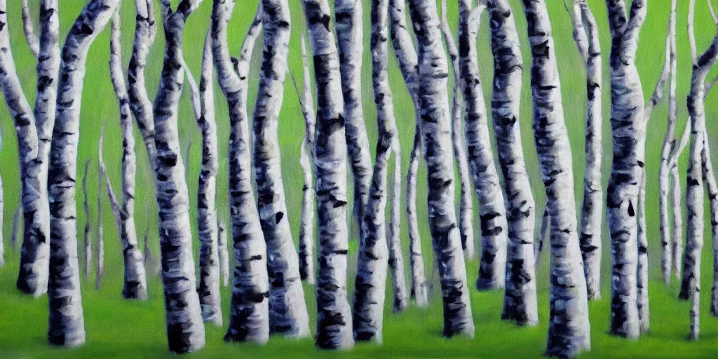 Image similar to birch trees, game art matt painting