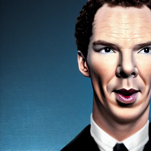 Prompt: a cumcumber with benedict cumberbatch face