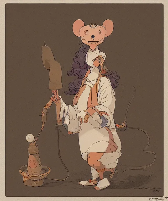 Prompt: the selfless female anthropomorphic mouse midwife. her wardrobe is complicated in the style of jean giraud in the style of slice of life anime trending on artstation deviantart pinterest photorealistic hd 8 k highlights and shadow detailed high resolution