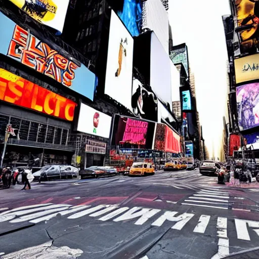 Image similar to electric Lion in new york times square, award winning photo