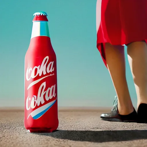 Image similar to a softdrink bottle labelled conka cola, marketing photo