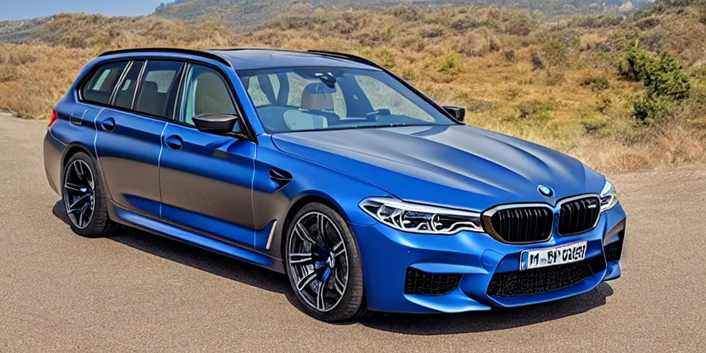Prompt: “2019 BMW M5 Wagon, dark yellow, ultra realistic , 4K, high detail”