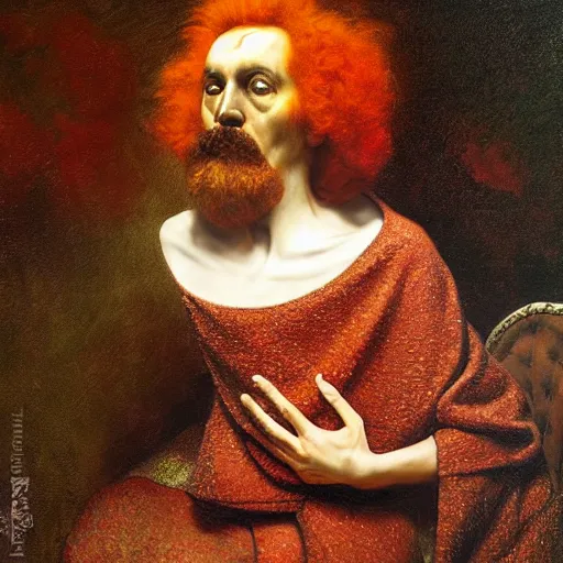 Image similar to ronald mcdonald painting by agostino arrivabene