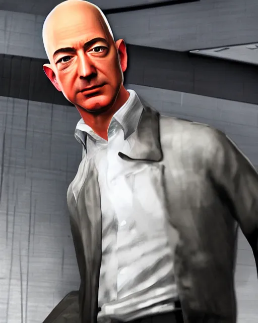 Prompt: an award winning portrait of Jeff Bezos as a GTA IV character, rendered in CryEngine