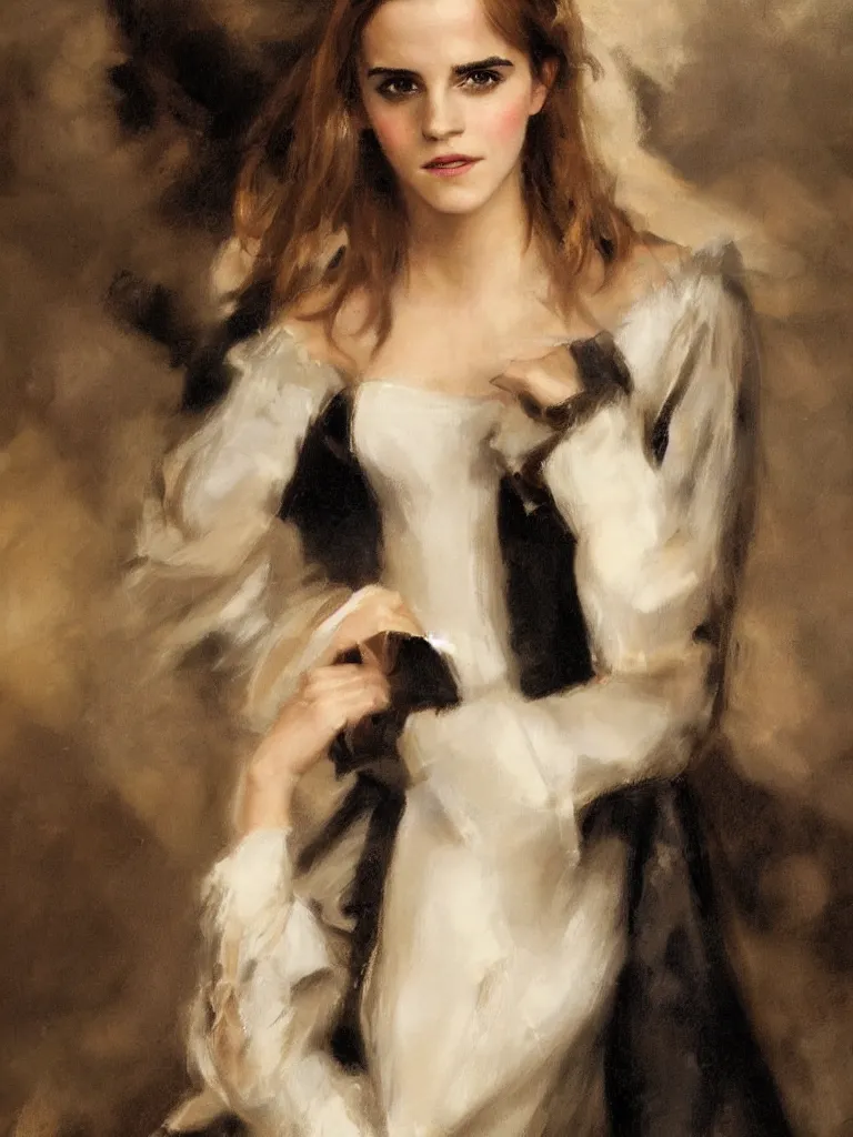 Image similar to close up of emma watson in dressed in leather, cinematographic shot, by vladimir volegov and alexander averin and delphin enjolras and daniel f. gerhartz