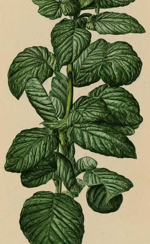 Prompt: botanical illustration of a schafugnan, a green plant with eyeballs instead of ovaries