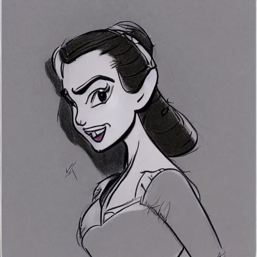 Image similar to milt kahl sketch of princess padme from star wars episode 3