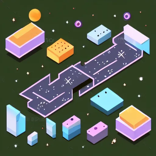 Prompt: cute isometric galaxy