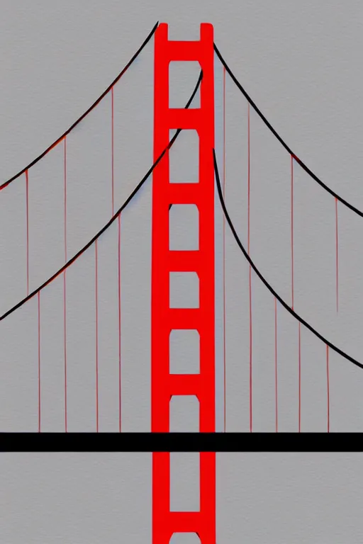 Image similar to minimalist watercolor art of golden gate bridge, illustration, vector art