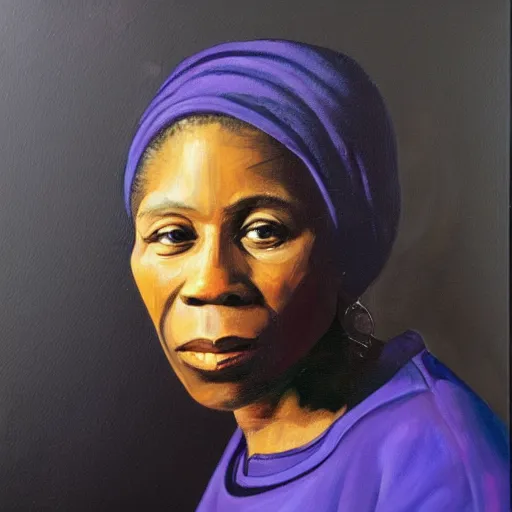 Image similar to oil painting portrait of afeni shakur, oil on canvas, johannes vermeer