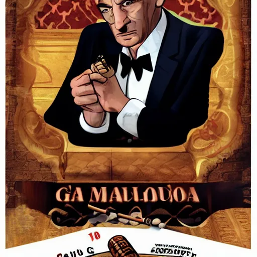 Image similar to saul goodmen as a mafia boss with cigar in mout, 8k, realistic,