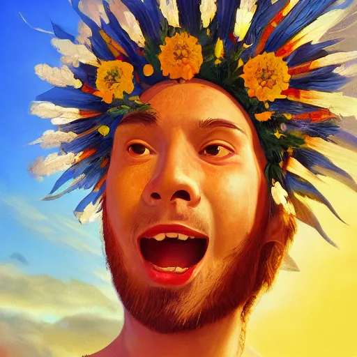 Image similar to midsommar alternate stories : the sun god, oil painting, ultradetailed, artstation, ultradetailed, digital painting, ultradetailed