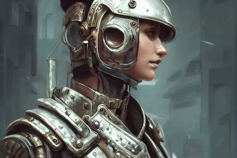 Prompt: cyberpunk roman soldier, elegant, highly detailed, highly detailed, sharp focus, illustration, beautiful, trending on artstation, artwork by wlop