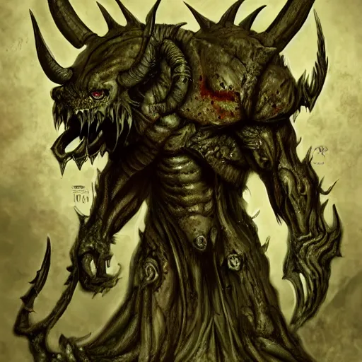 Image similar to A demon of Nurgle, highly detailed, digital art, sharp focus, trending on art station, anime art style