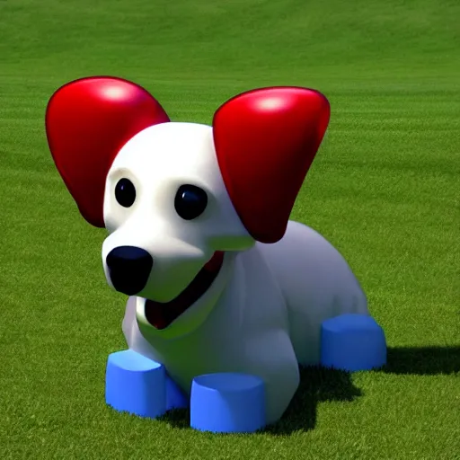 Prompt: rover the dog from windows xp, happy