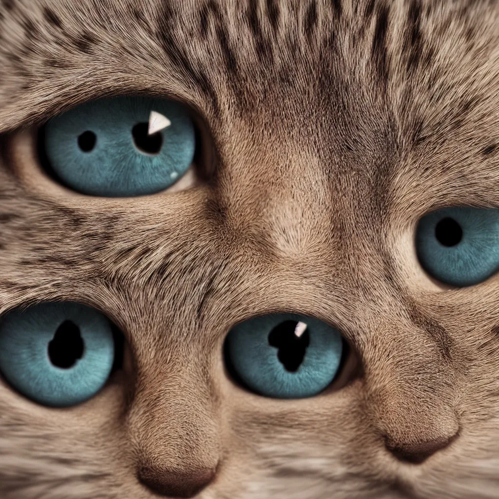 Image similar to 3 d octane render of ultra realistic cat eyeballs, trending on artstation