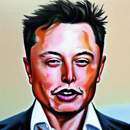 Prompt: painting of a man by Elon Musk