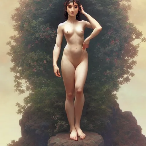 Image similar to ! dream gaea goddess full body, intricate, elegant, highly detailed, digital painting, artstation, concept art, smooth, sharp focus, illustration, art by artgerm and greg rutkowski and william - adolphe bouguereau, and marco mazzoni