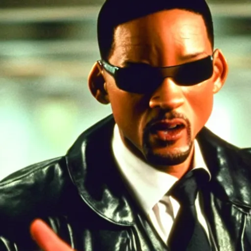 Image similar to Will Smith as Neo in the Matrix