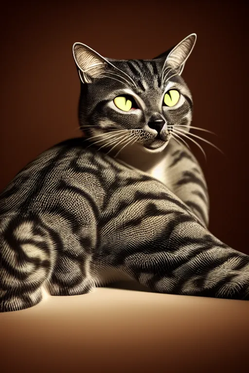 Image similar to perfectly - centered coiled cat portrait, unreal engine 5, photorealism, hd quality, 8 k resolution, cinema 4 d, hdr dramatic cinematic lighting