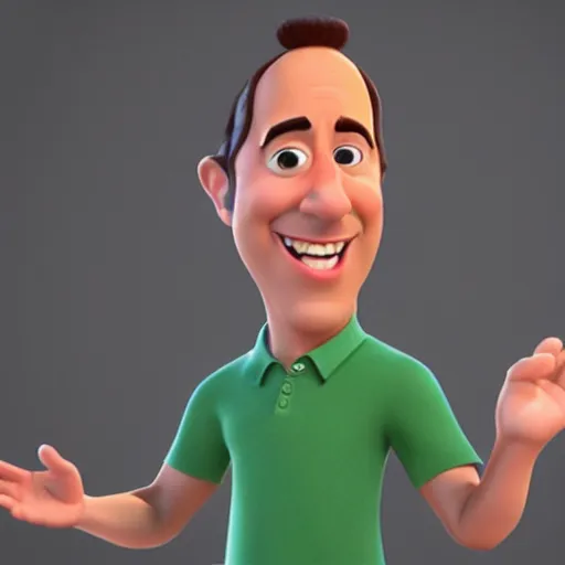 Prompt: Jerry Seinfeld as a 3d Pixar animation character