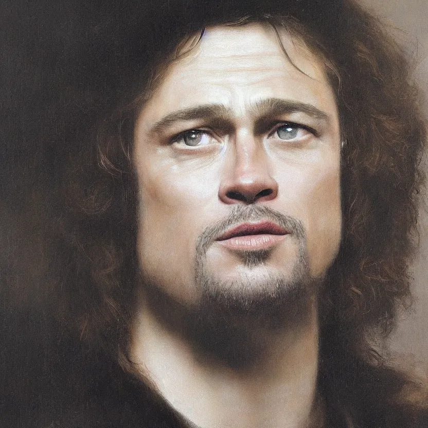 A beautiful portrait of Brad Pitt by Rembrandt van Rijn | Stable ...