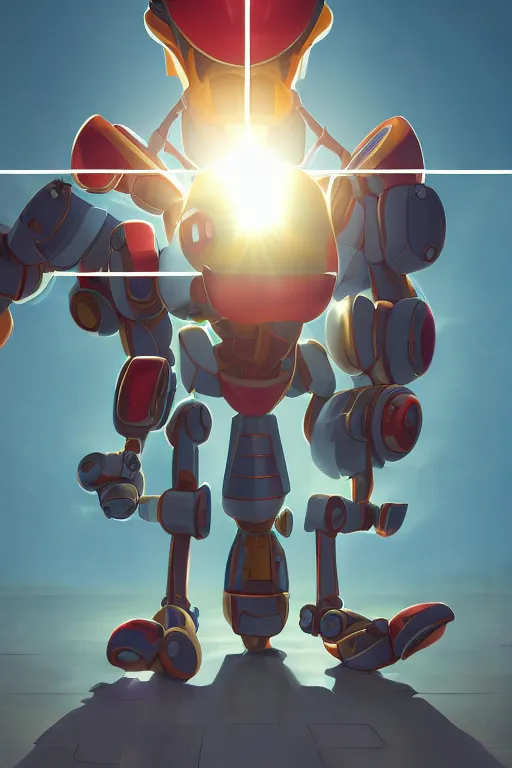 Image similar to metabots medabots medarotto medarot robot minimalist comics, behance hd by jesper ejsing, by rhads, makoto shinkai and lois van baarle, ilya kuvshinov, rossdraws global illumination ray tracing hdr radiating a glowing aura