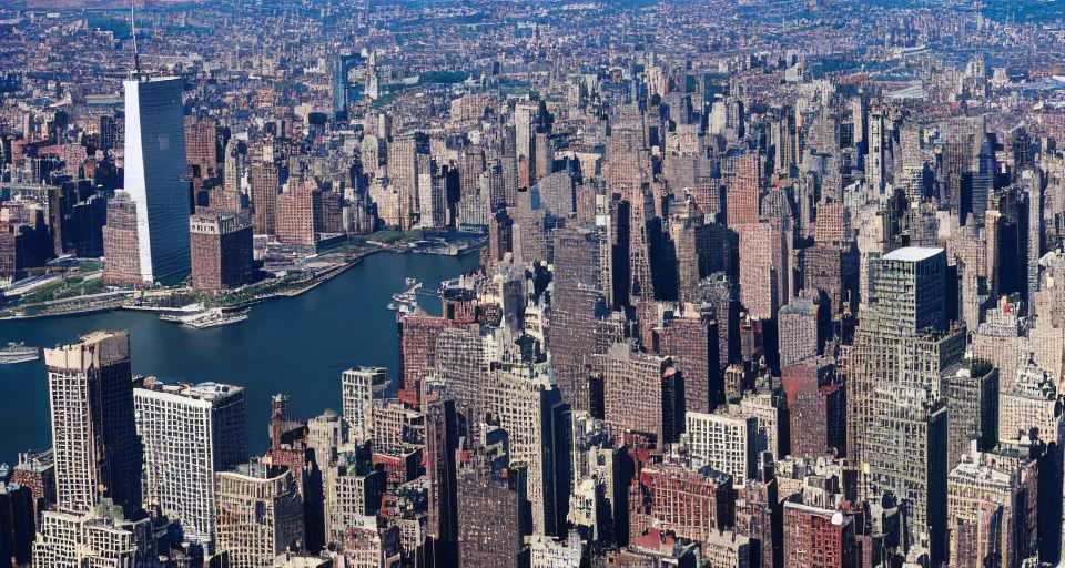 Prompt: aerial photography city new york