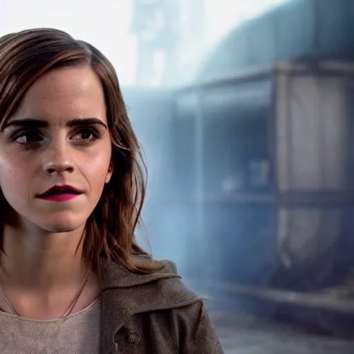 Image similar to Emma Watson in Ready Player One, XF IQ4, 150MP, 50mm, F1.4, ISO 200, 1/160s, natural light