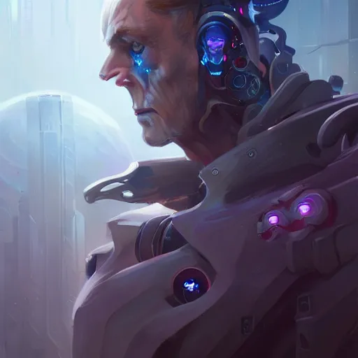 Prompt: a portrait of a beautiful cybernetic George Soros, cyberpunk concept art by pete mohrbacher and wlop and artgerm and josan gonzales, digital art, highly detailed, intricate, sci-fi, sharp focus, Trending on Artstation HQ, deviantart, unreal engine 5, 4K UHD image