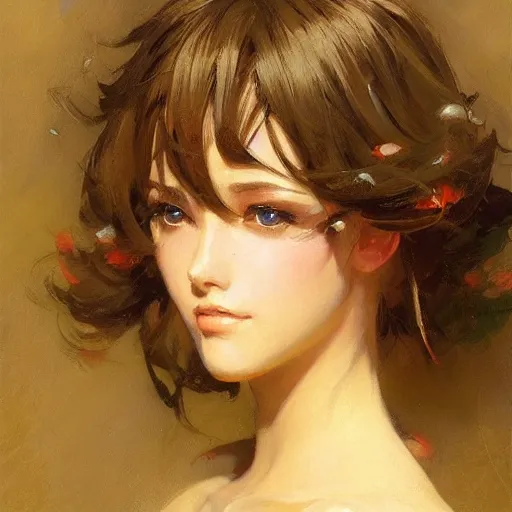 Image similar to detailed portrait of beautiful anime girl, painting by gaston bussiere, craig mullins, j. c. leyendecker