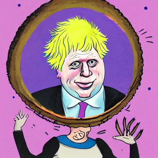 Image similar to ursula the sea witch, boris johnson, by lisa hanawalt, bojack horseman