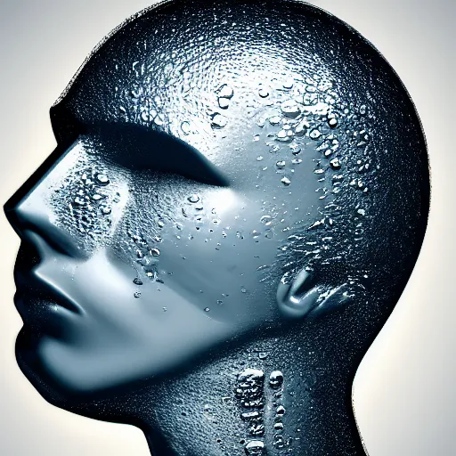 Image similar to minimalist logo icon of a human head made of water, water manipulation, hyper realistic, ray tracing, realistic water splashes, sharp focus, 8 k resolution