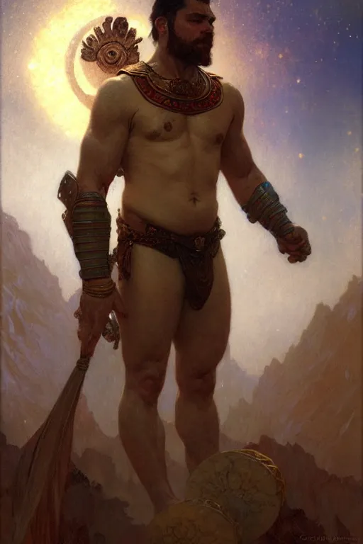 Prompt: god of moon, male character design, painting by gaston bussiere, craig mullins, greg rutkowski, alphonse mucha, trending on artstation