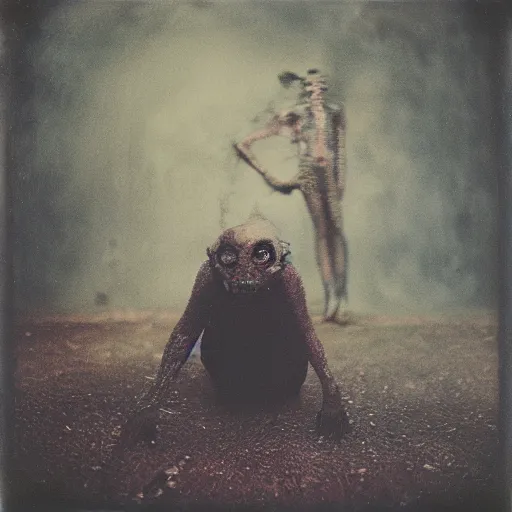 Image similar to kodak portra 4 0 0, wetplate, photo of a surreal artsy dream scene, horror, animal, carneval, grotesque, photographed by paolo roversi style