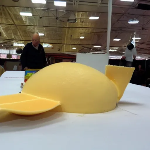 Prompt: a plane made out of cheese,