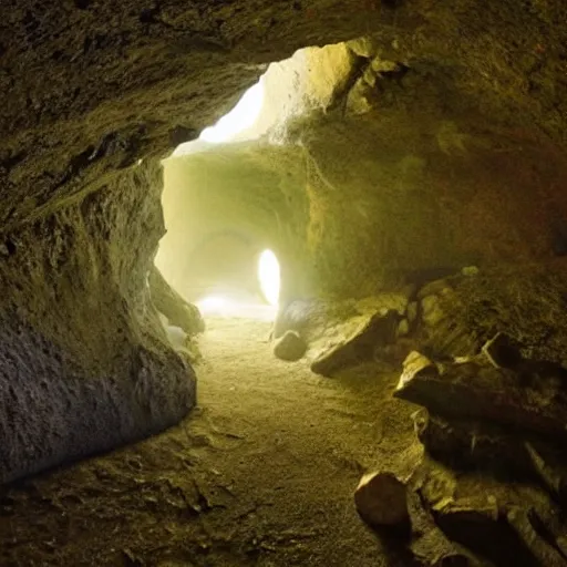 Image similar to a stone cave leading into a galaxy