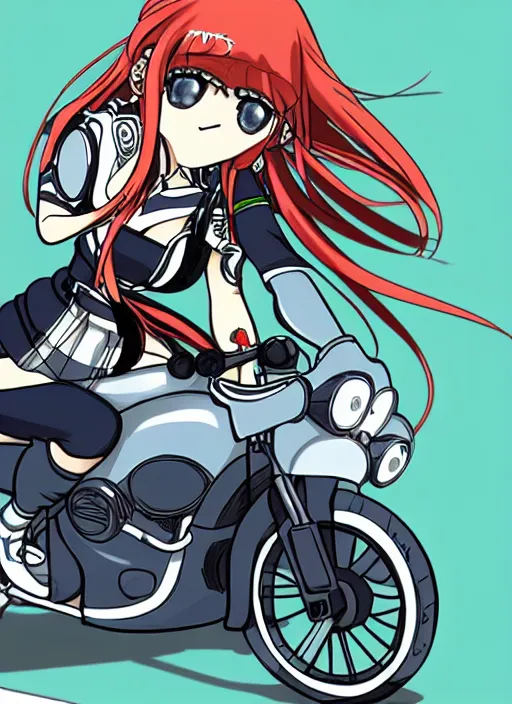 Image similar to motorcycle girl in animanga