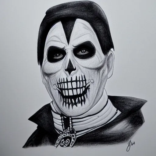 Image similar to pencil illustration of Papa Emeritus 8k high detail