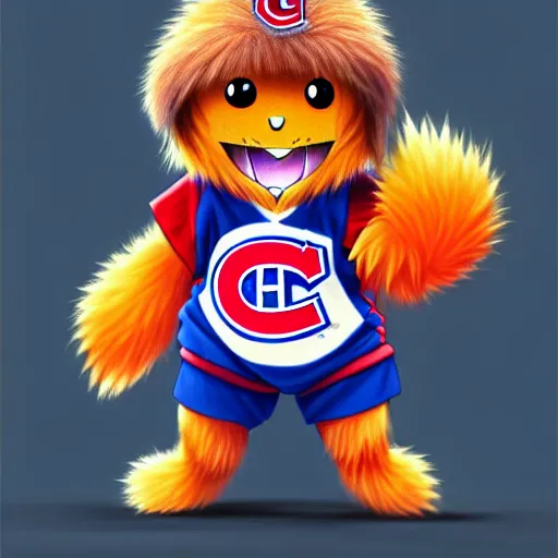 Image similar to anime Portrait of Youppi the Habs Montreal Canadiens Mascot as a very cute powerful and friendly pokemon, highly detailed anime, high evolution, 1990s, legendary, smooth, sharp focus, dynamic lighting, intricate, trending on ArtStation, illustration pokemon, art by WLOP