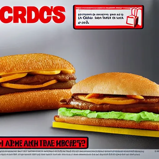 Image similar to Mcdonalds ad for a rat sandwich